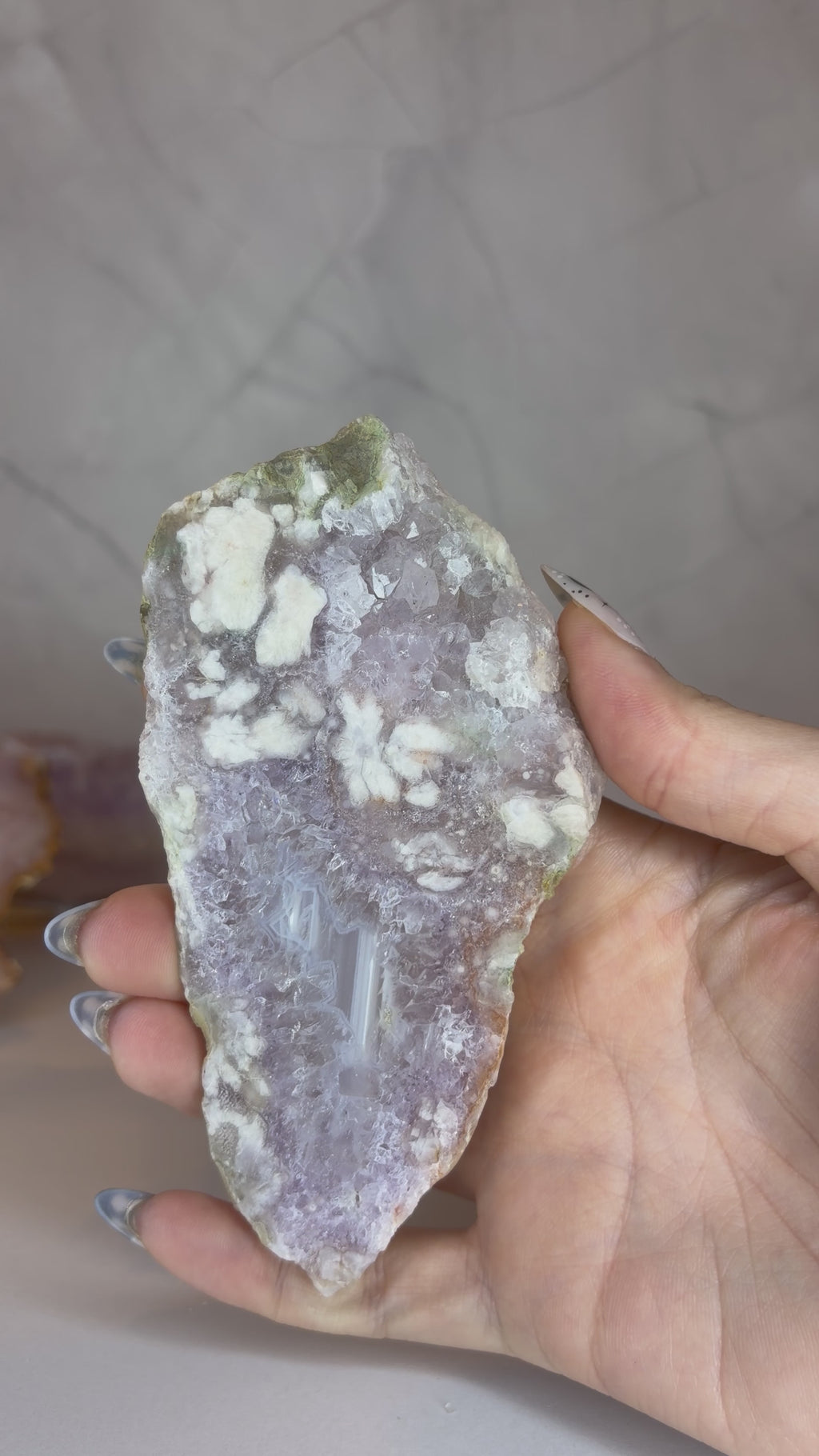 Pink Amethyst Flower Agate Slab - B