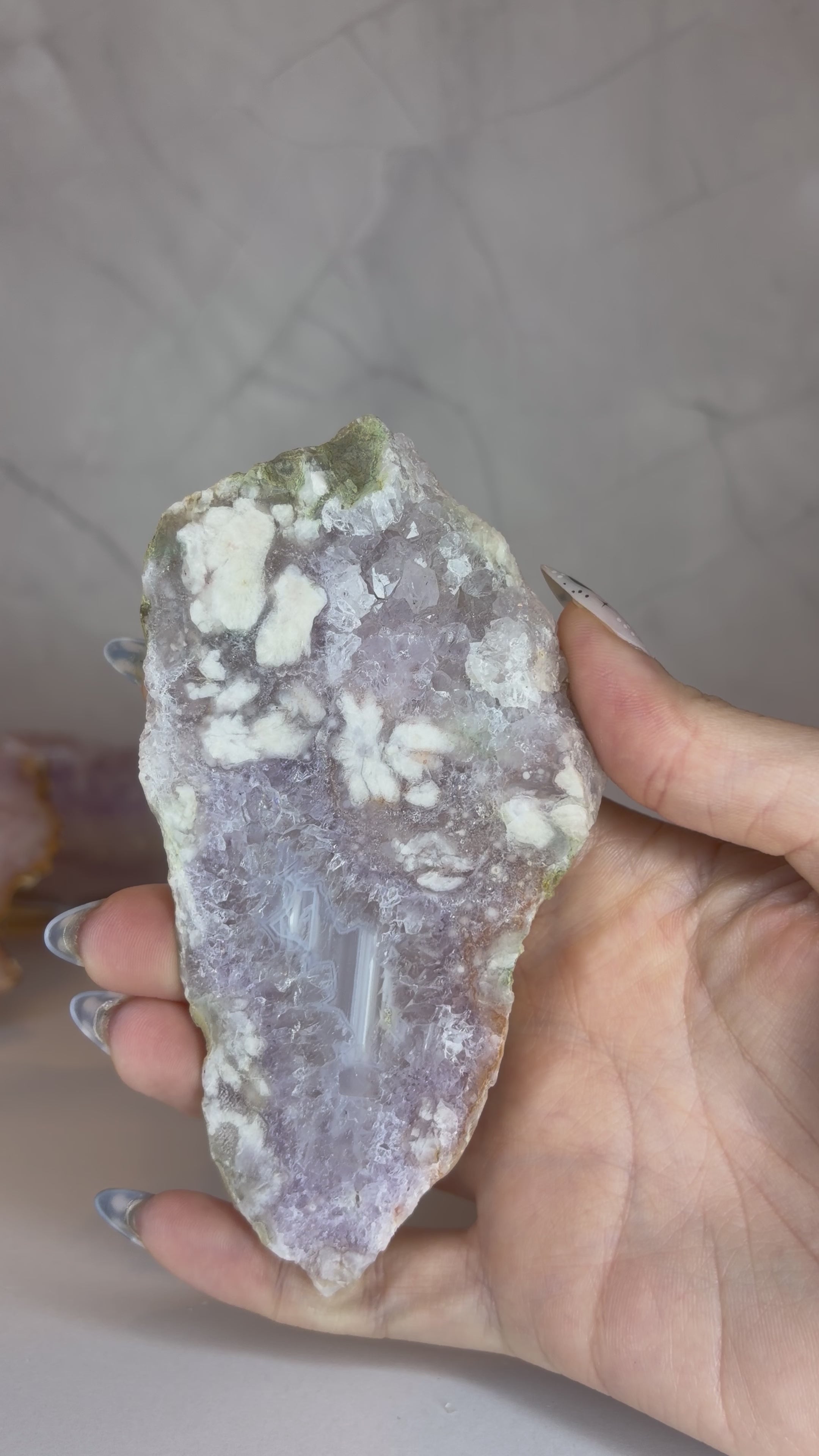 Pink Amethyst Flower Agate Slab - B