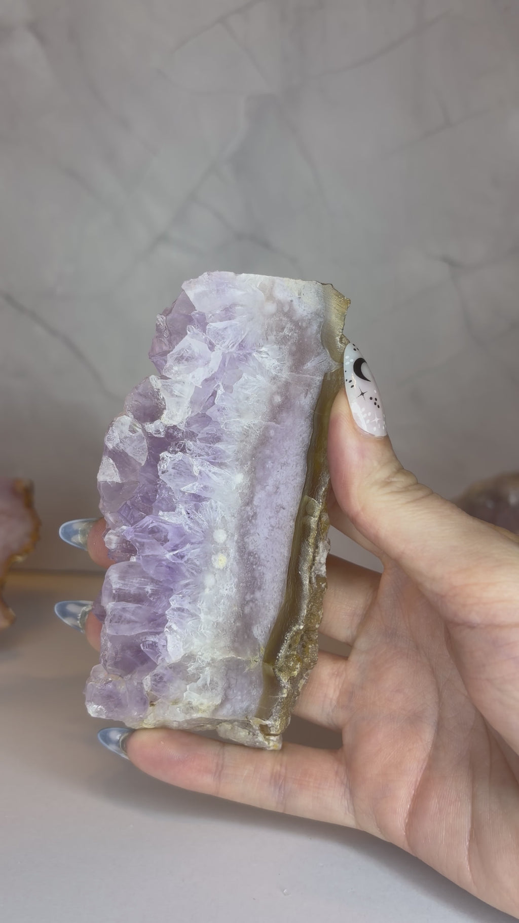 Pink Amethyst Flower Agate Slab - G