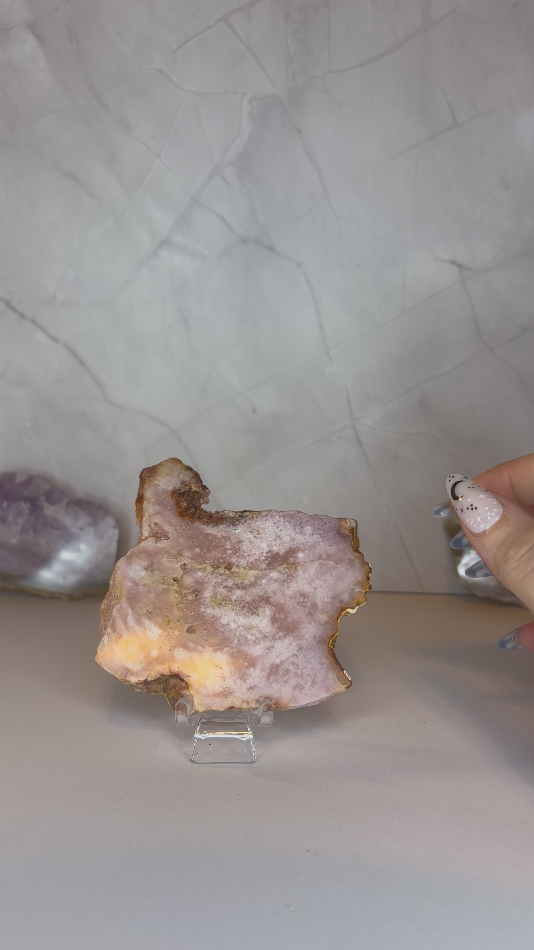 Pink Amethyst Flower Agate Slab - D
