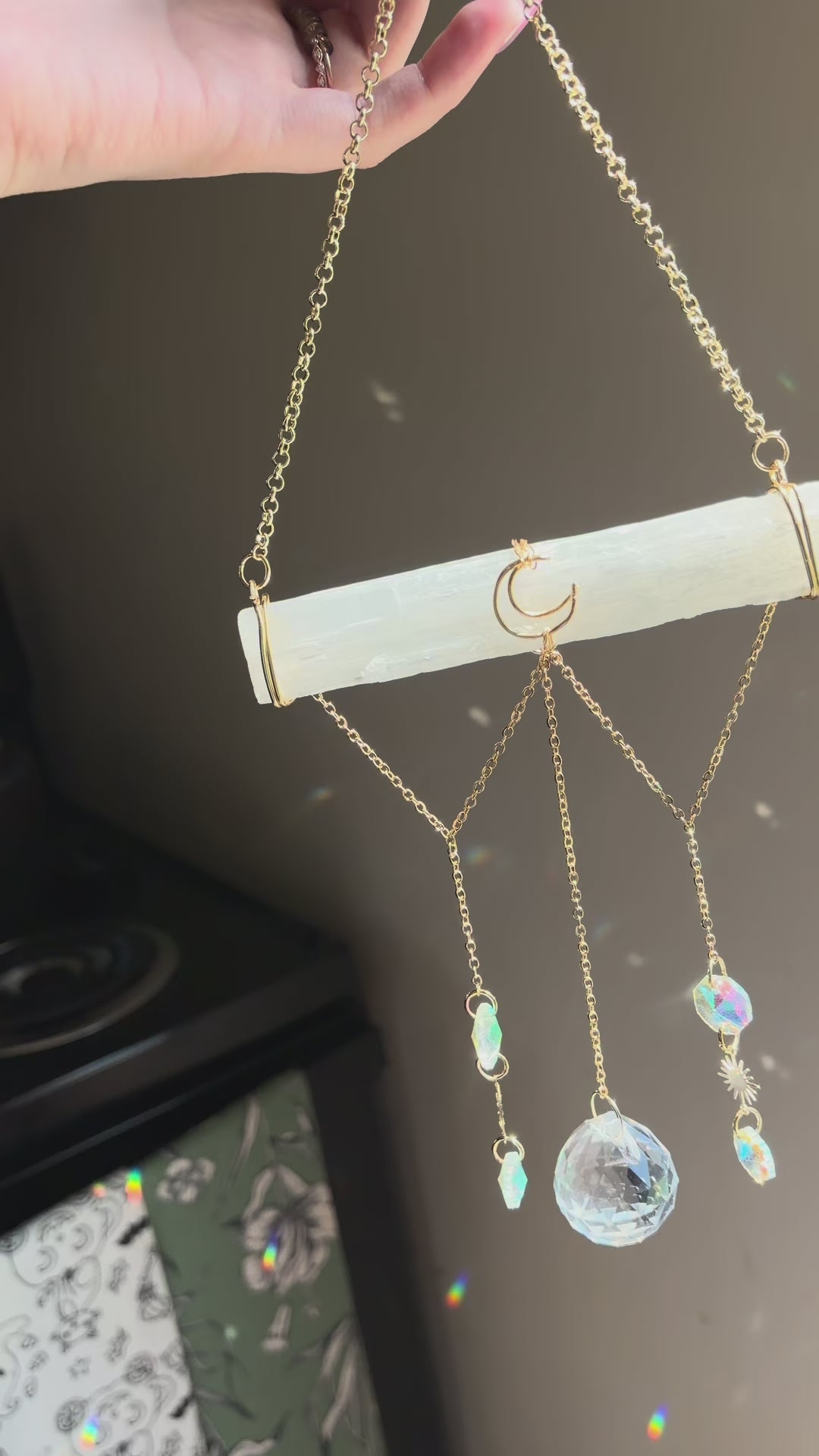 Selenite Sun Catcher - The Brittany