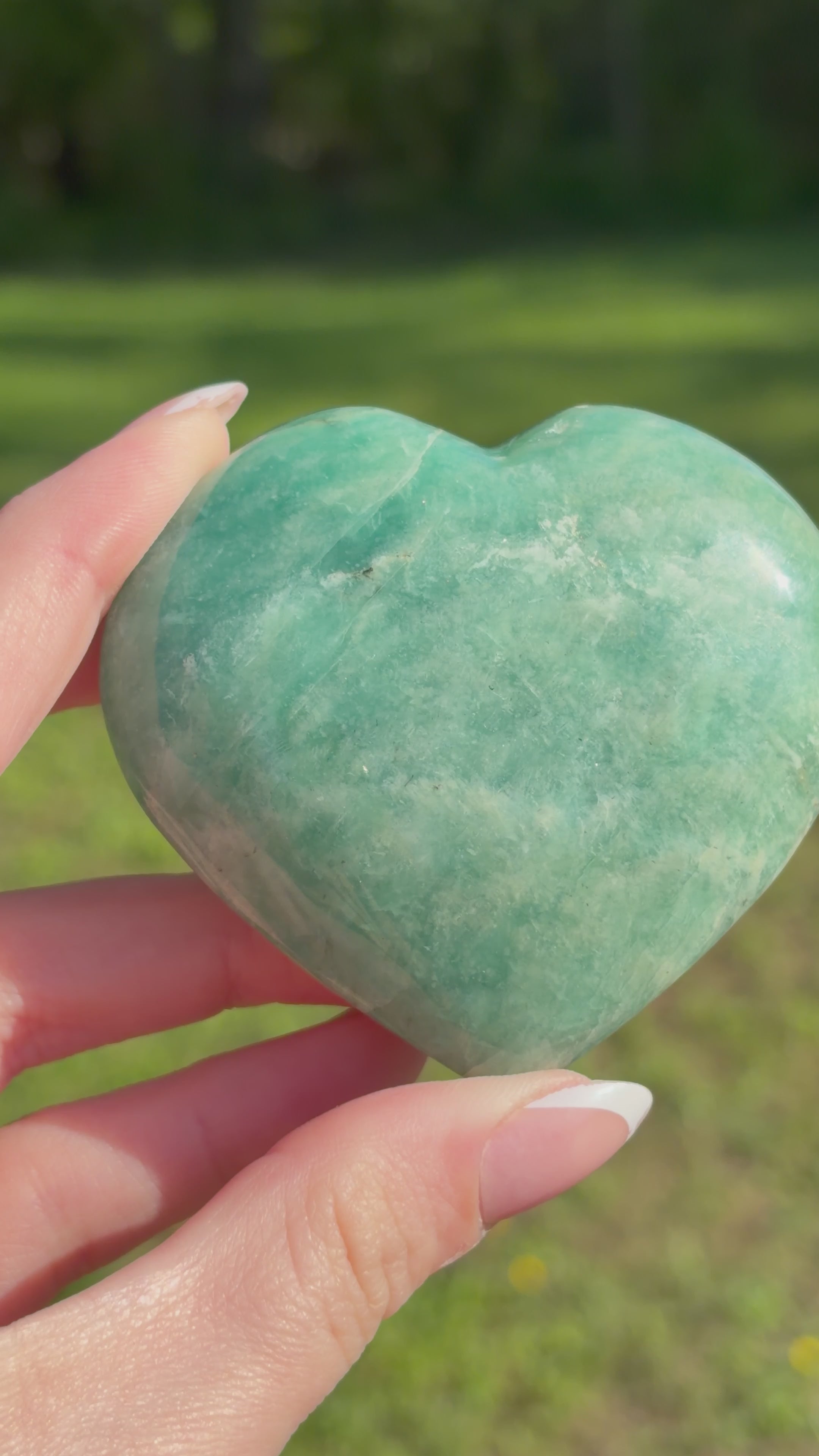 Amazonite Heart Carving