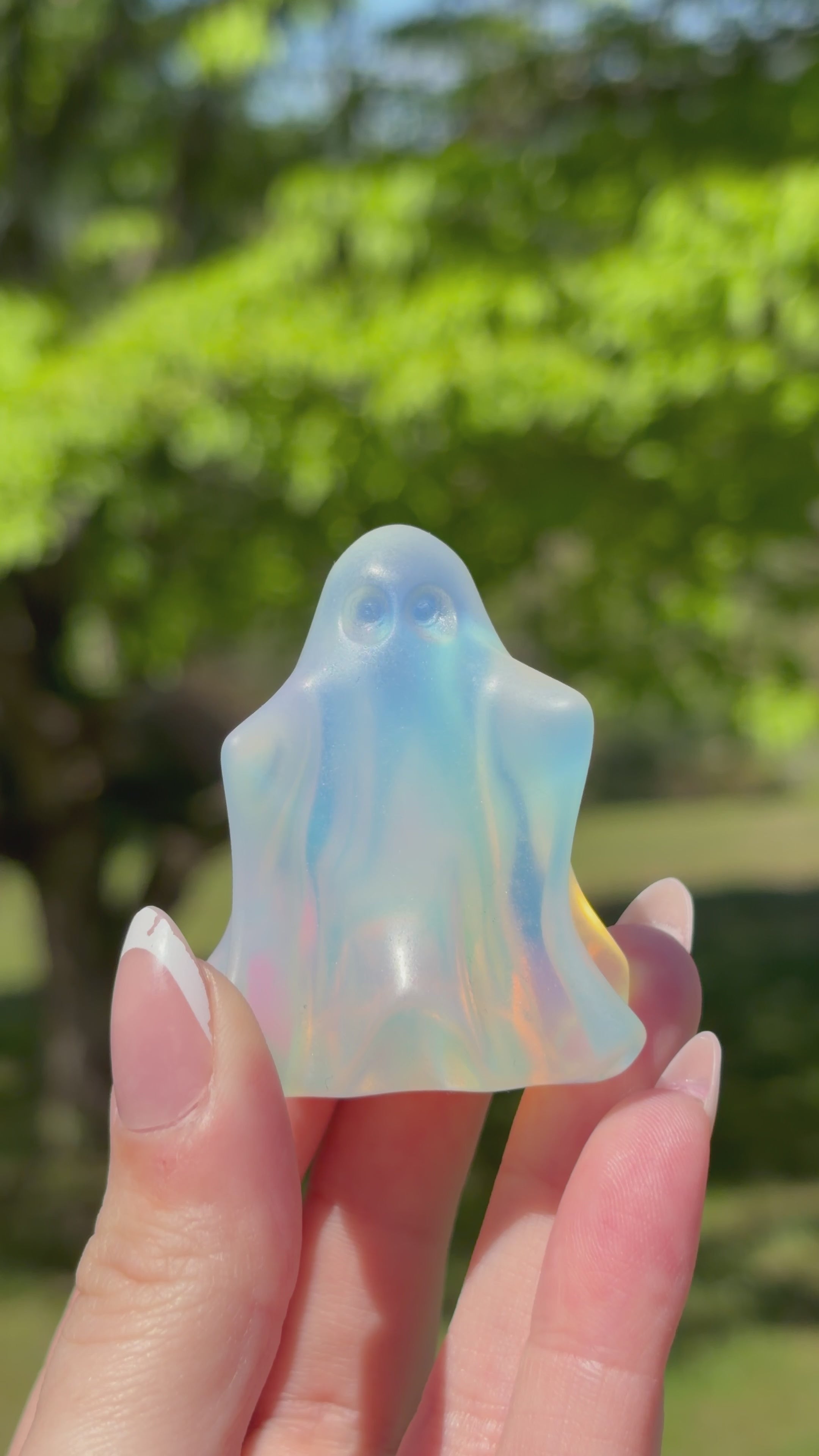 Opalite Ghost Carving | Man-Made