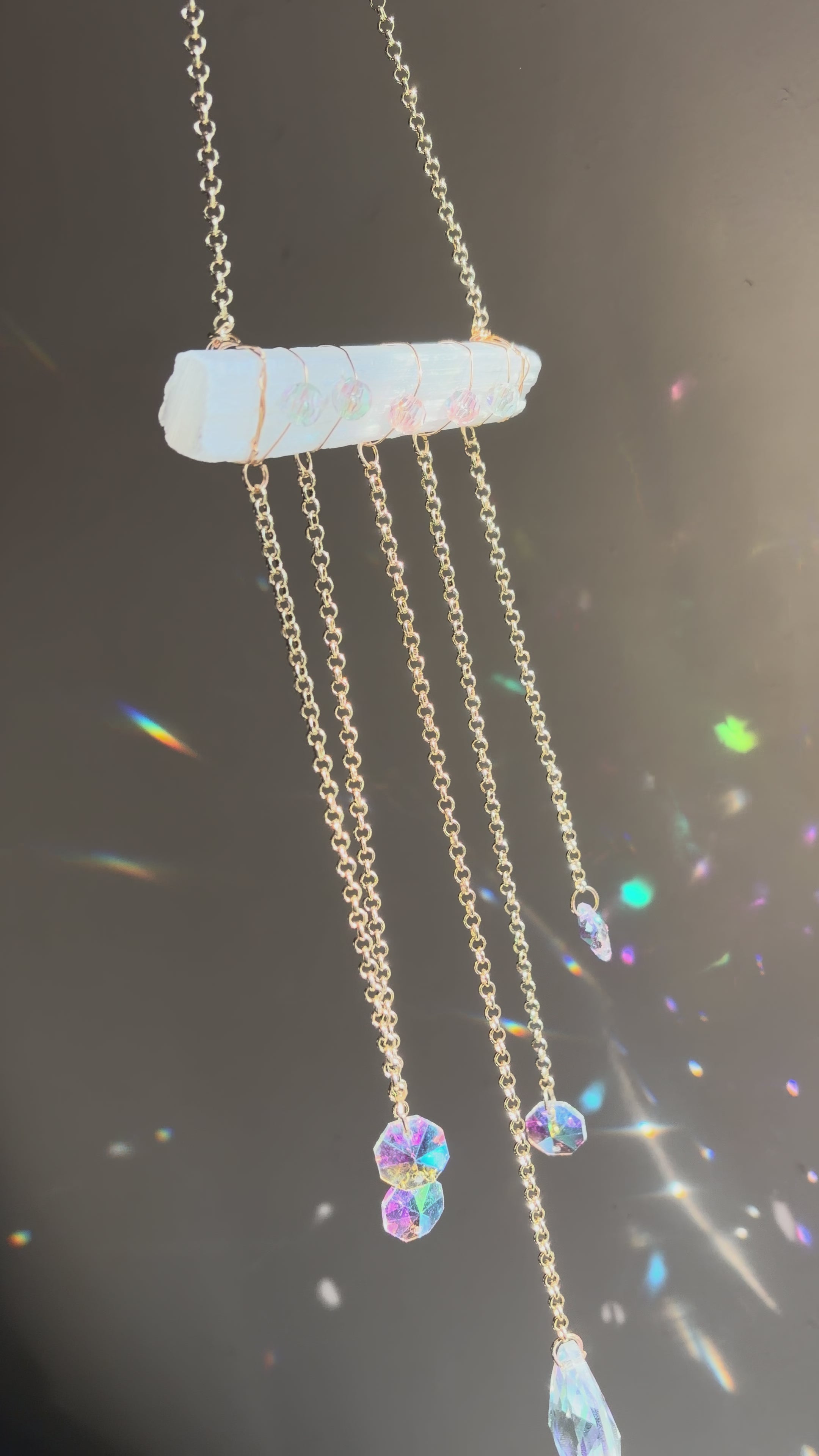 Selenite Sun Catcher - a